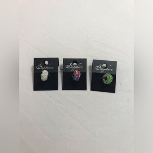 Sapphire Multi Colored Rhinestone Charms for Bracelets Necklaces Wholesale Lot 3